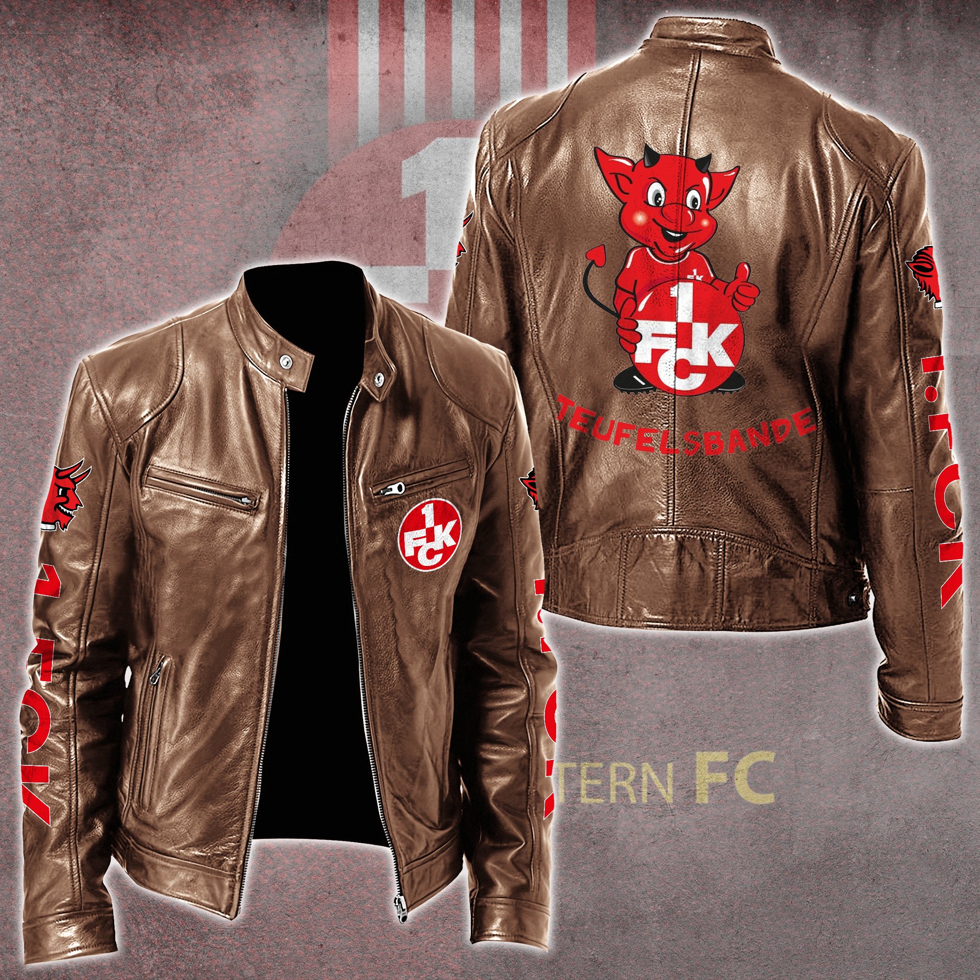 1 FC Kaiserslautern Bundesliga Leather Bomber Jacket