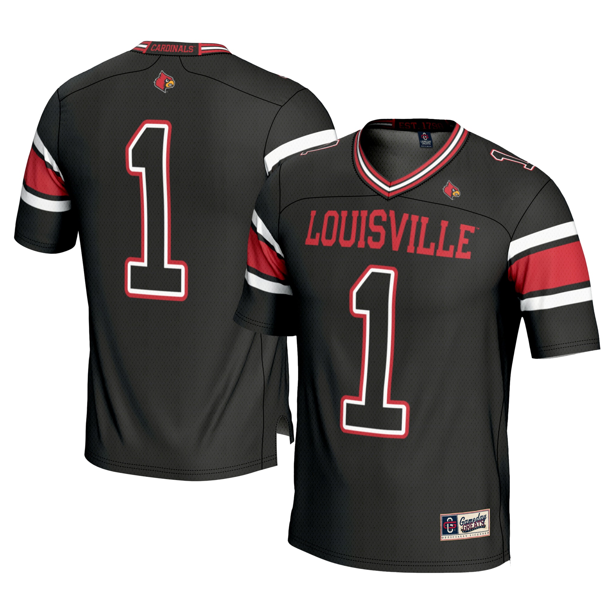 #1 Louisville Cardinals Gameday Greats Youth Football Jersey - Black Update 27-2-2025