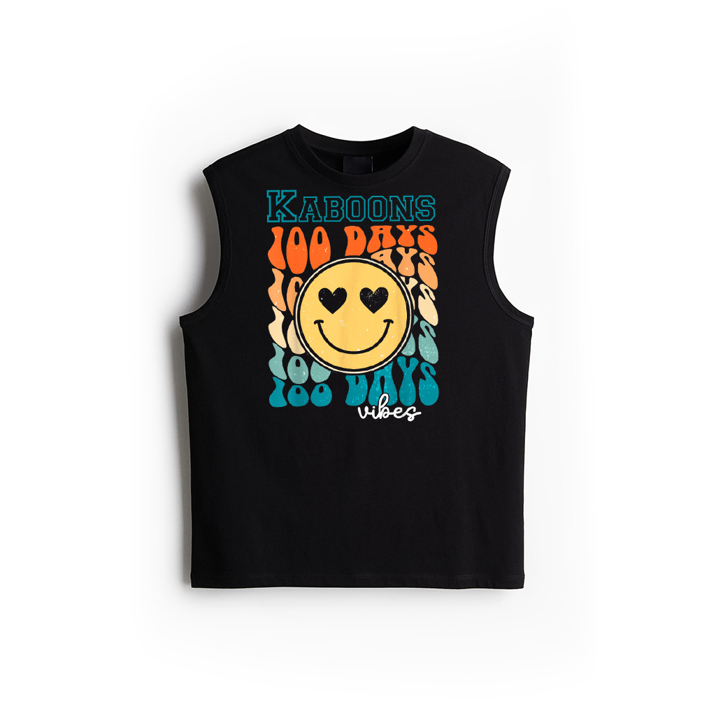 100 Days Vibes 100Th Day Of School Vintage Smile Face Tank Top