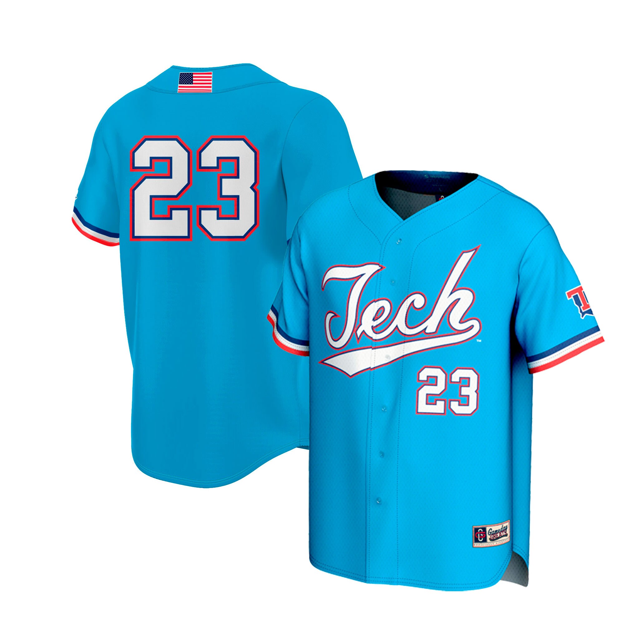 #23 Louisiana Tech Bulldogs Gameday Greats Unisex Lightweight Collegiate Baseball Fashion Jersey - Royal