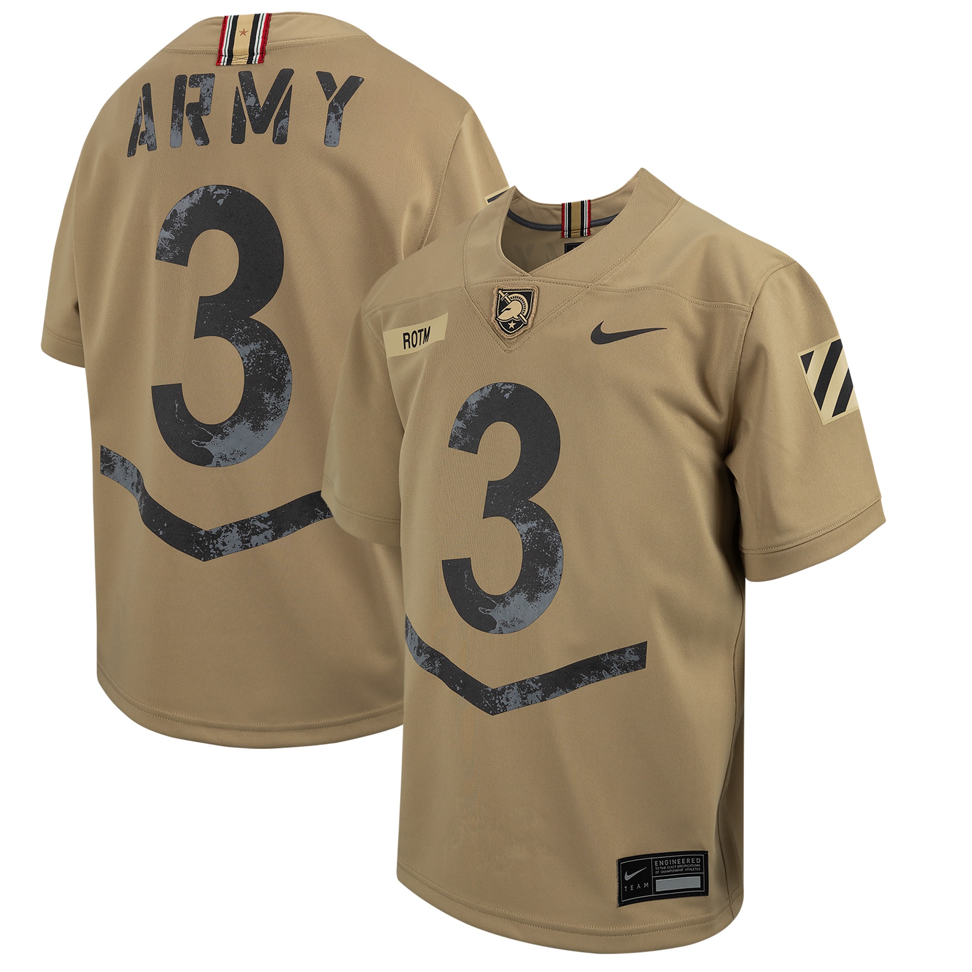 #3 Army Black Knights Nike Youth 2023 Rivalry Collection Game Jersey - Tan