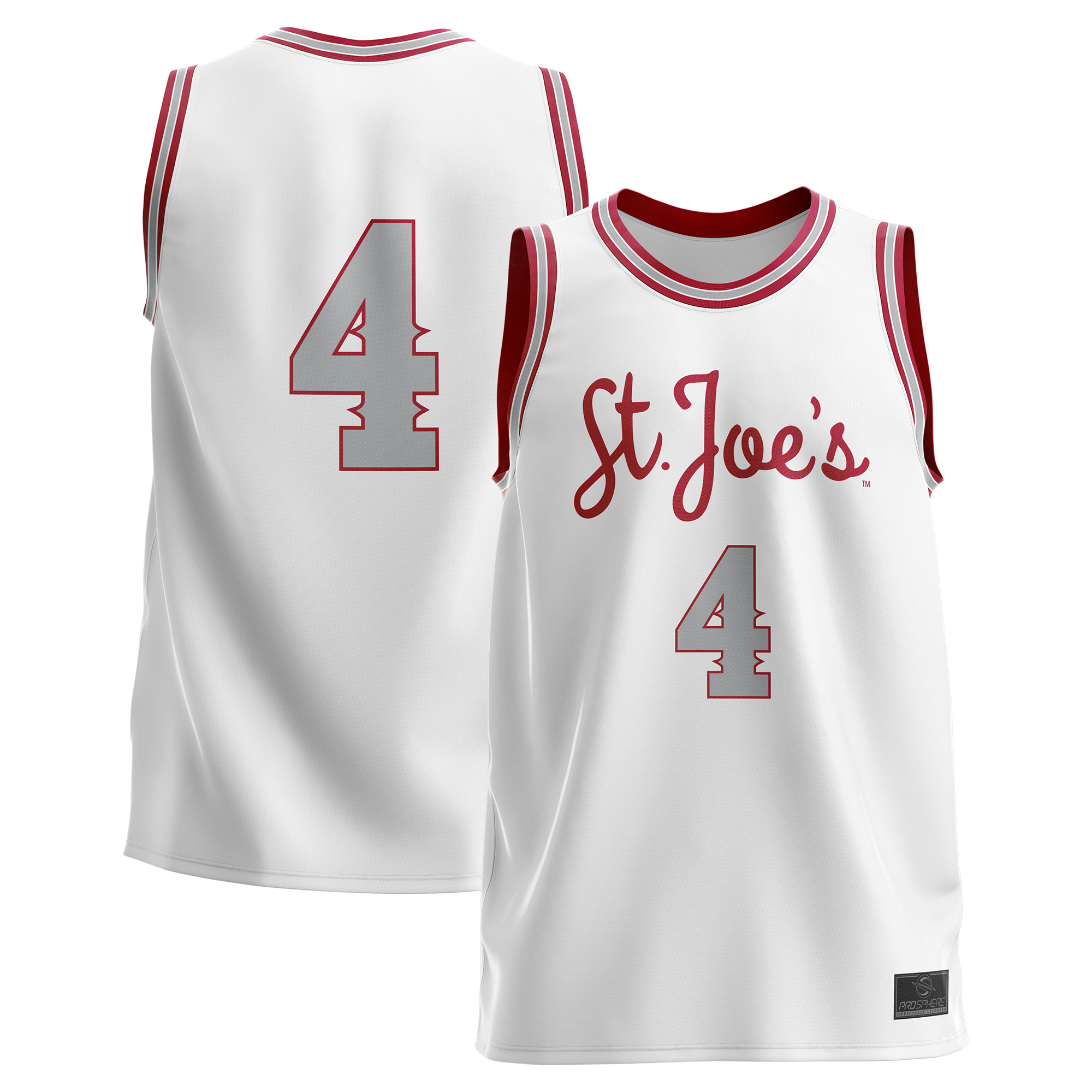 #4 Saint Josephs Hawks Prosphere Youth Lightweight Basketball Fashion Jersey - White