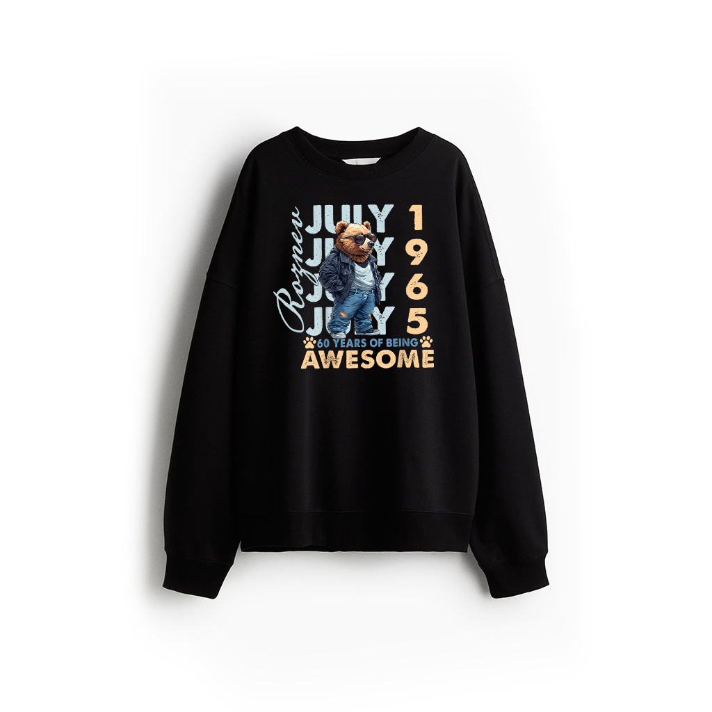 60Th Birthday Bear Legends July 1965 60 Years Old For Mens Sweatshirt New Arrivals
