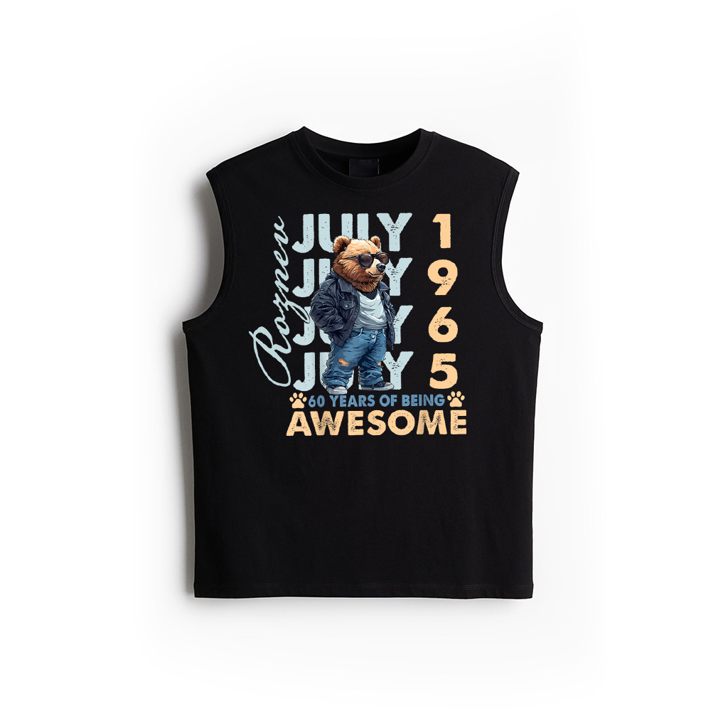 60Th Birthday Bear Legends July 1965 60 Years Old For Mens Tank Top 