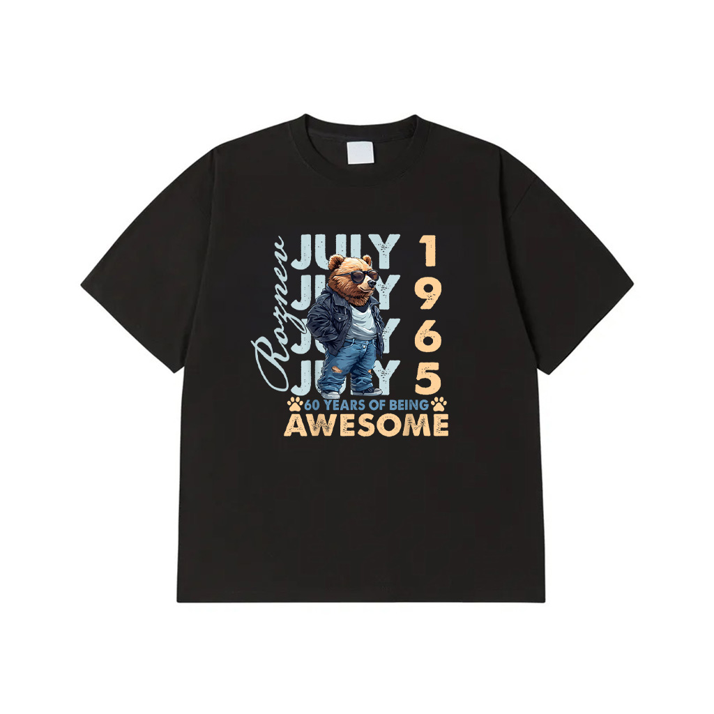 60Th Birthday Bear Legends July 1965 60 Years Old For Mens T-Shirt New Arrivals