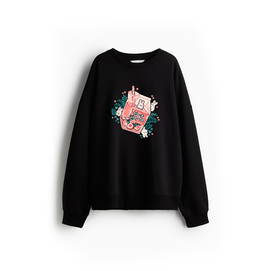 90S Japanese Kawaii Peach Milk Juice Aesthetic Sweatshirt