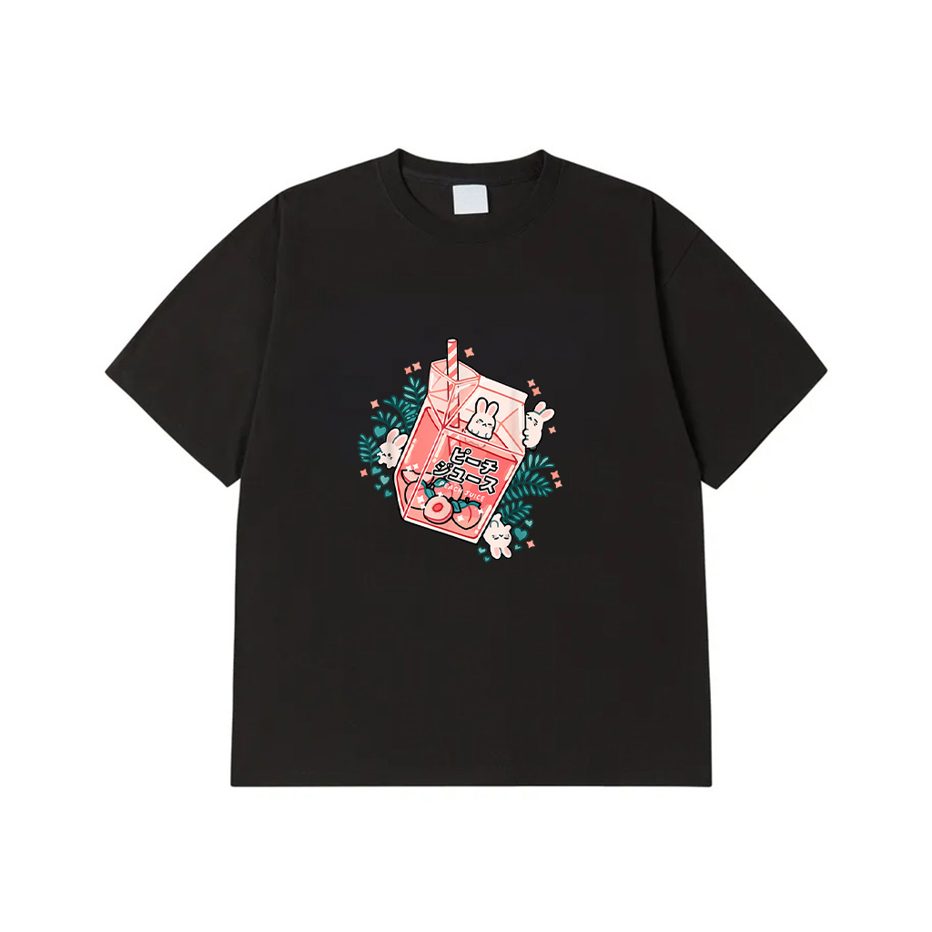 90S Japanese Kawaii Peach Milk Juice Aesthetic T-Shirt