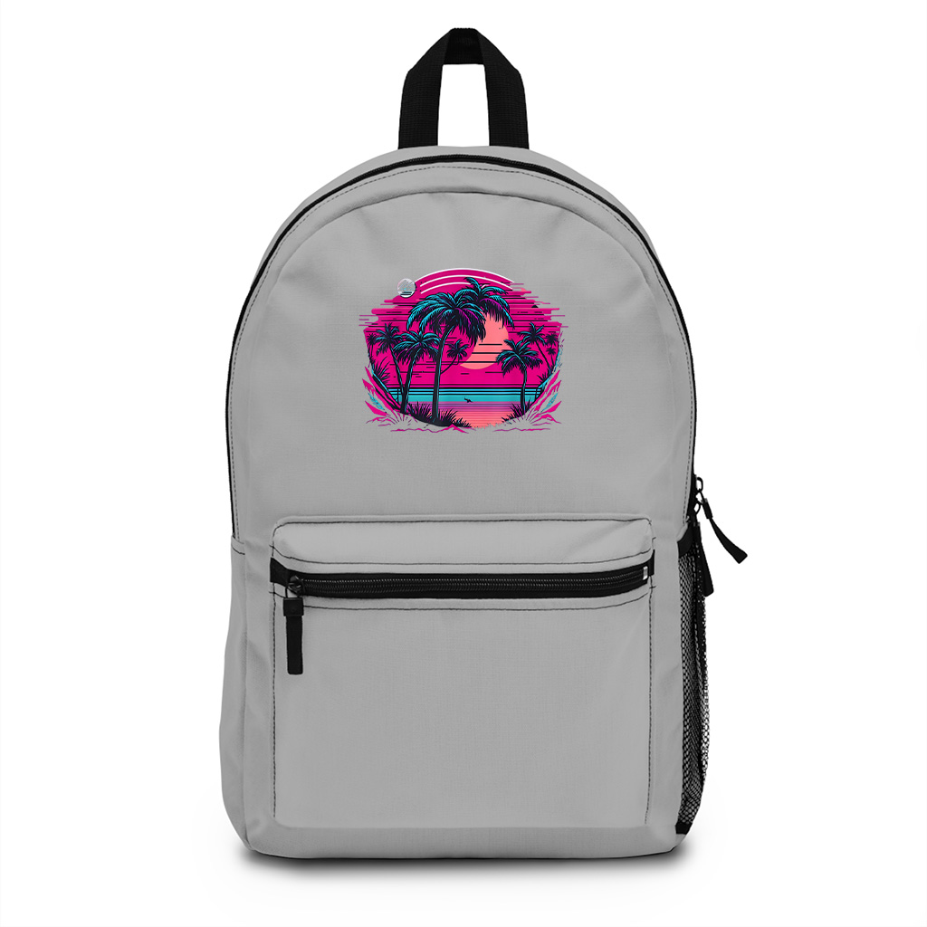 90S Vaporwave Aesthetic Palm Trees Retro Backpack - Image 5