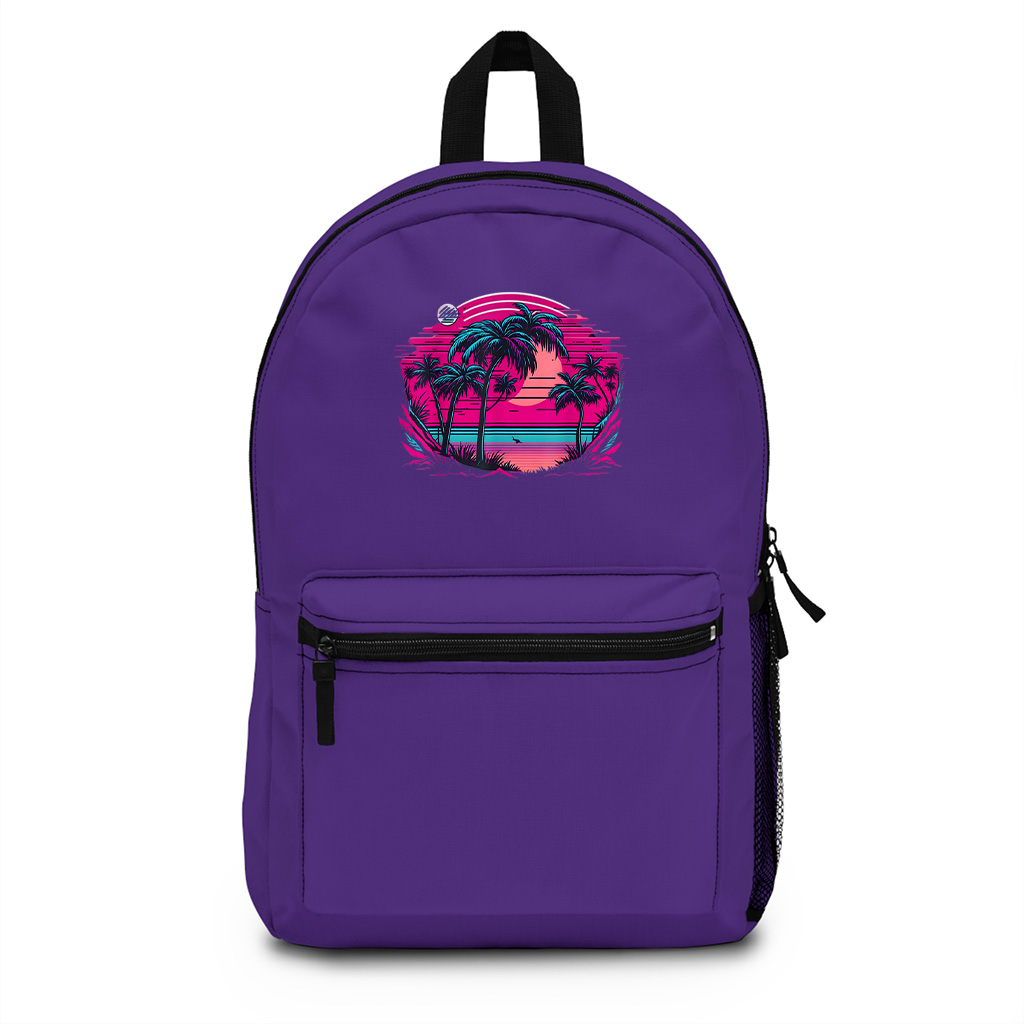 90S Vaporwave Aesthetic Palm Trees Retro Backpack - Image 6