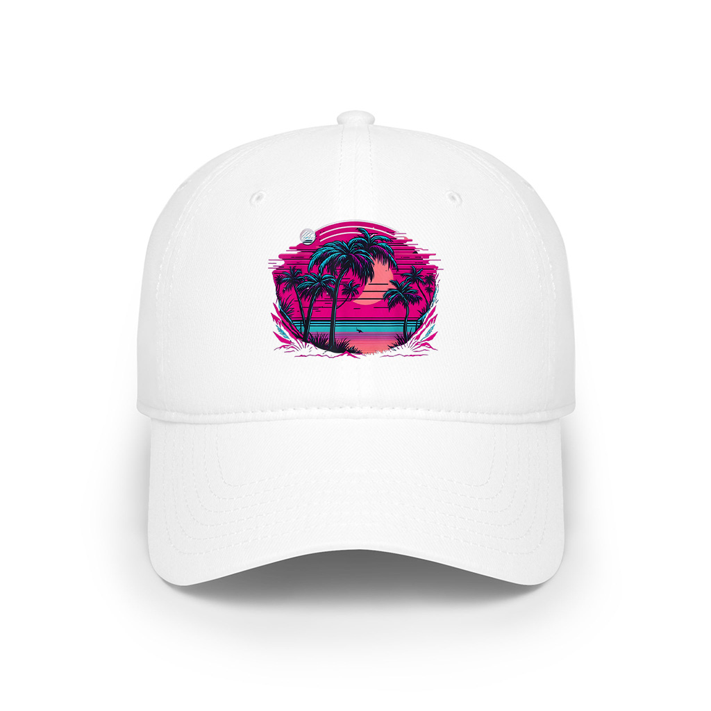90S Vaporwave Aesthetic Palm Trees Retro Cap