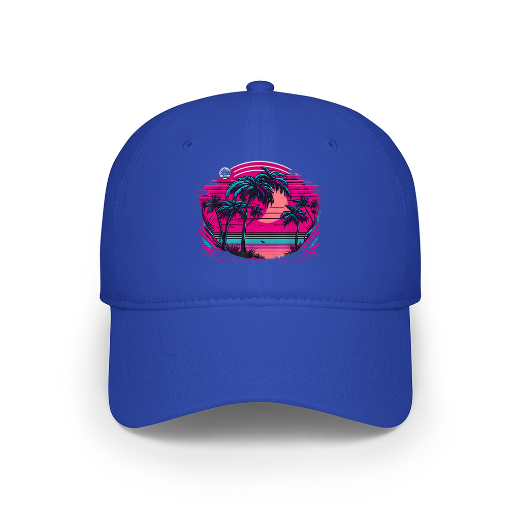 90S Vaporwave Aesthetic Palm Trees Retro Cap - Image 3