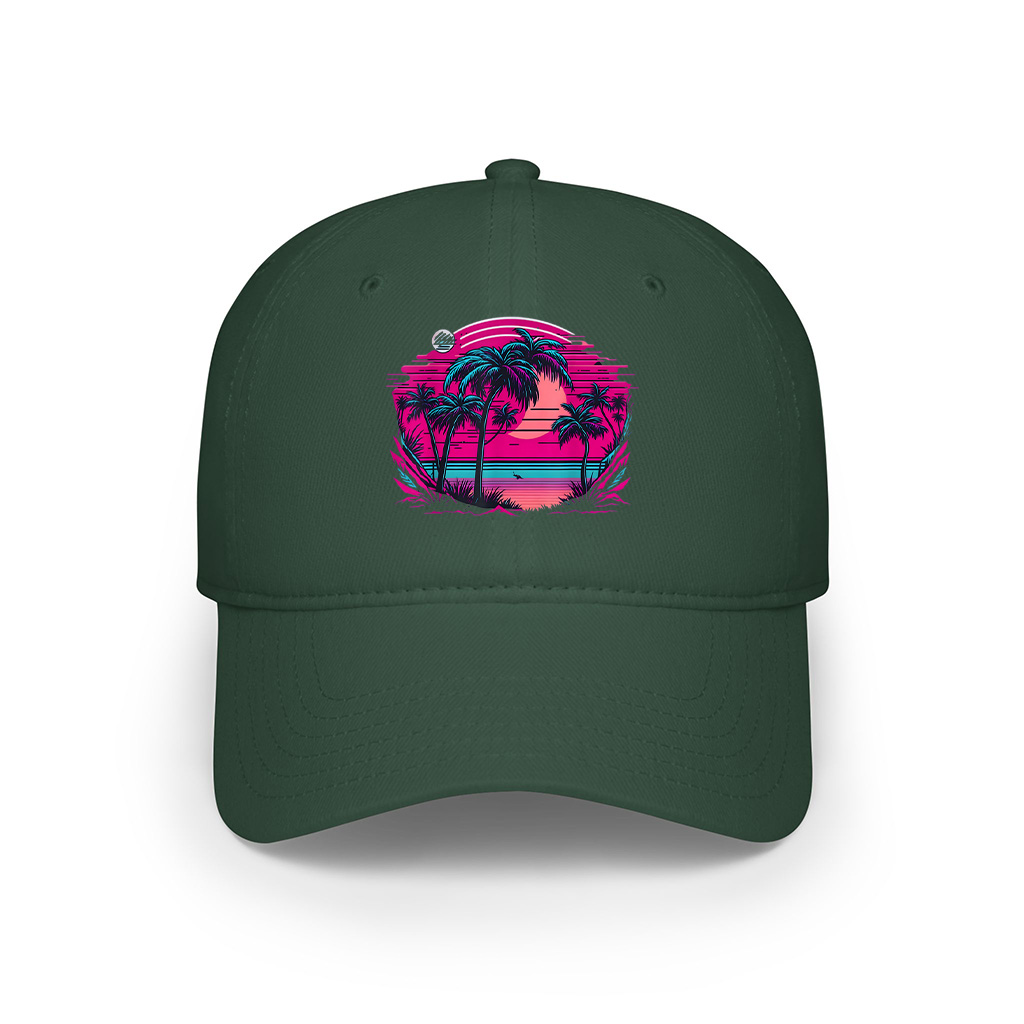90S Vaporwave Aesthetic Palm Trees Retro Cap - Image 4