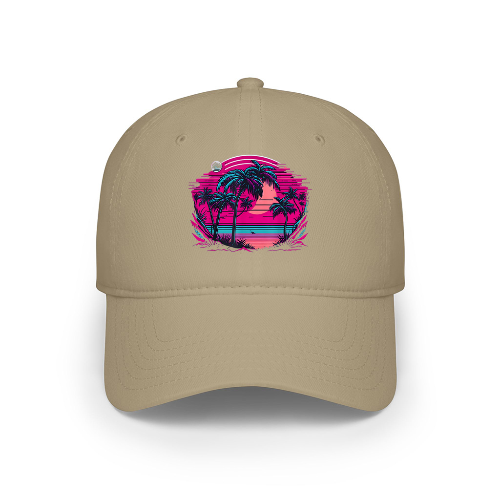 90S Vaporwave Aesthetic Palm Trees Retro Cap - Image 5