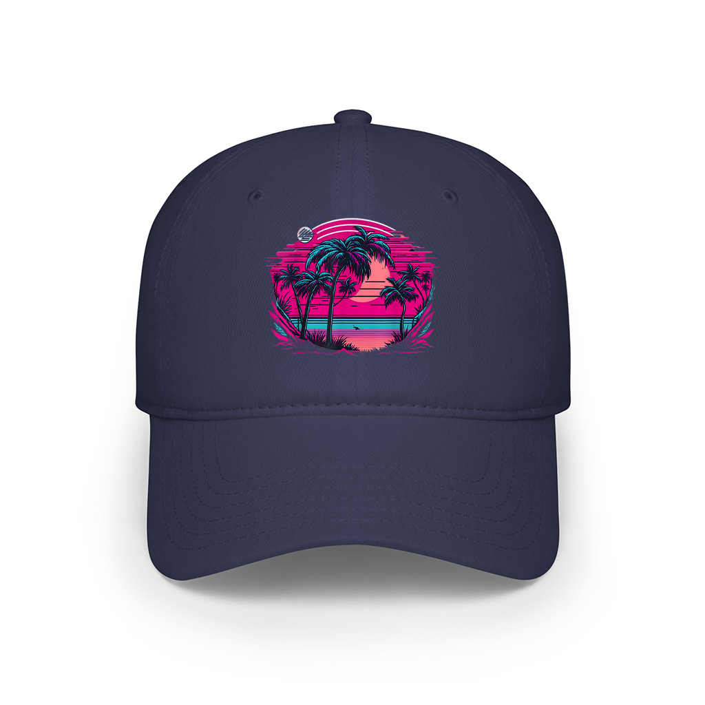 90S Vaporwave Aesthetic Palm Trees Retro Cap - Image 6