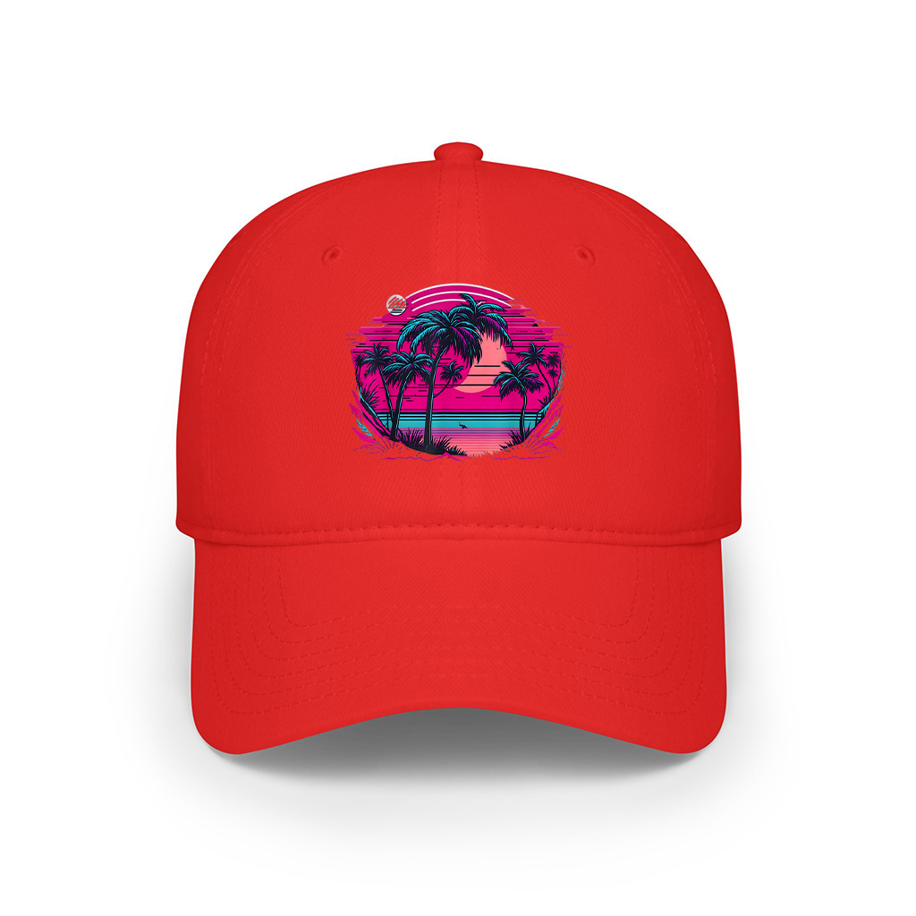 90S Vaporwave Aesthetic Palm Trees Retro Cap - Image 7