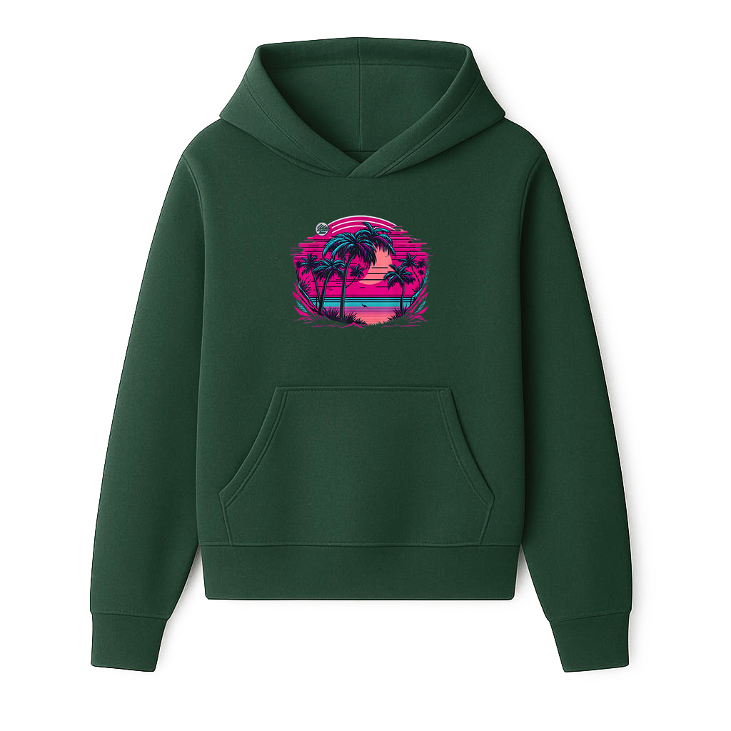 90S Vaporwave Aesthetic Palm Trees Retro Hoodie - Image 3