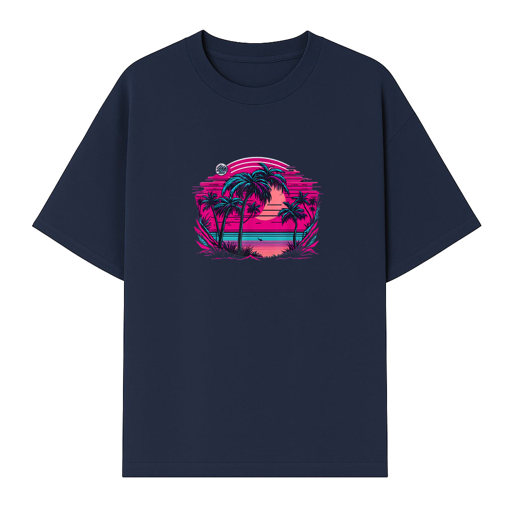90S Vaporwave Aesthetic Palm Trees Retro T-Shirt - Image 5