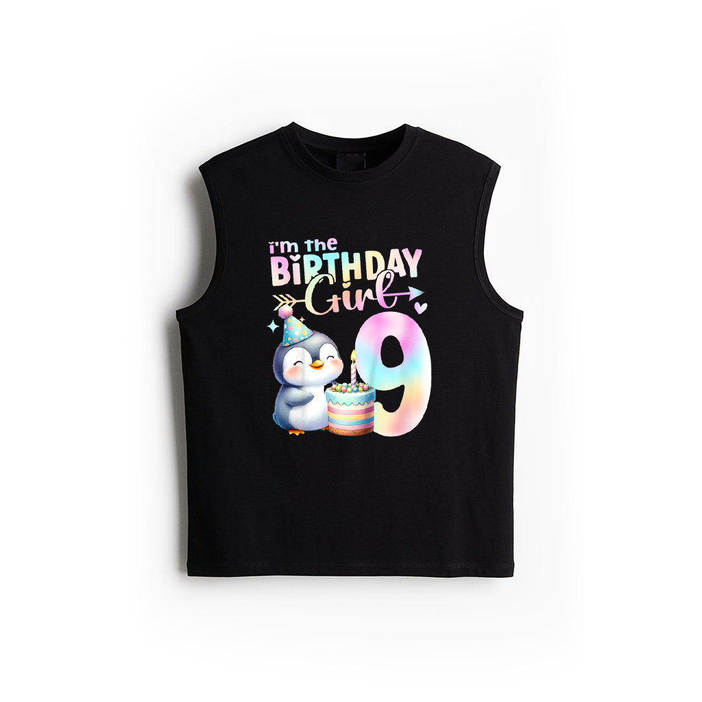 9Th Birthday Penguin Animals 9 Years Old Nine 9 Birthday Tank Top