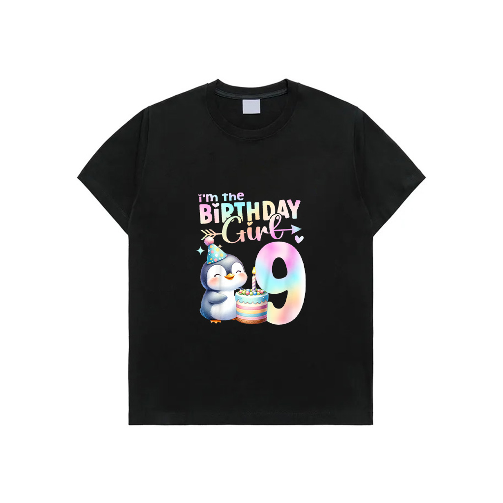 9Th Birthday Penguin Animals 9 Years Old Nine 9 Birthday T-Shirt