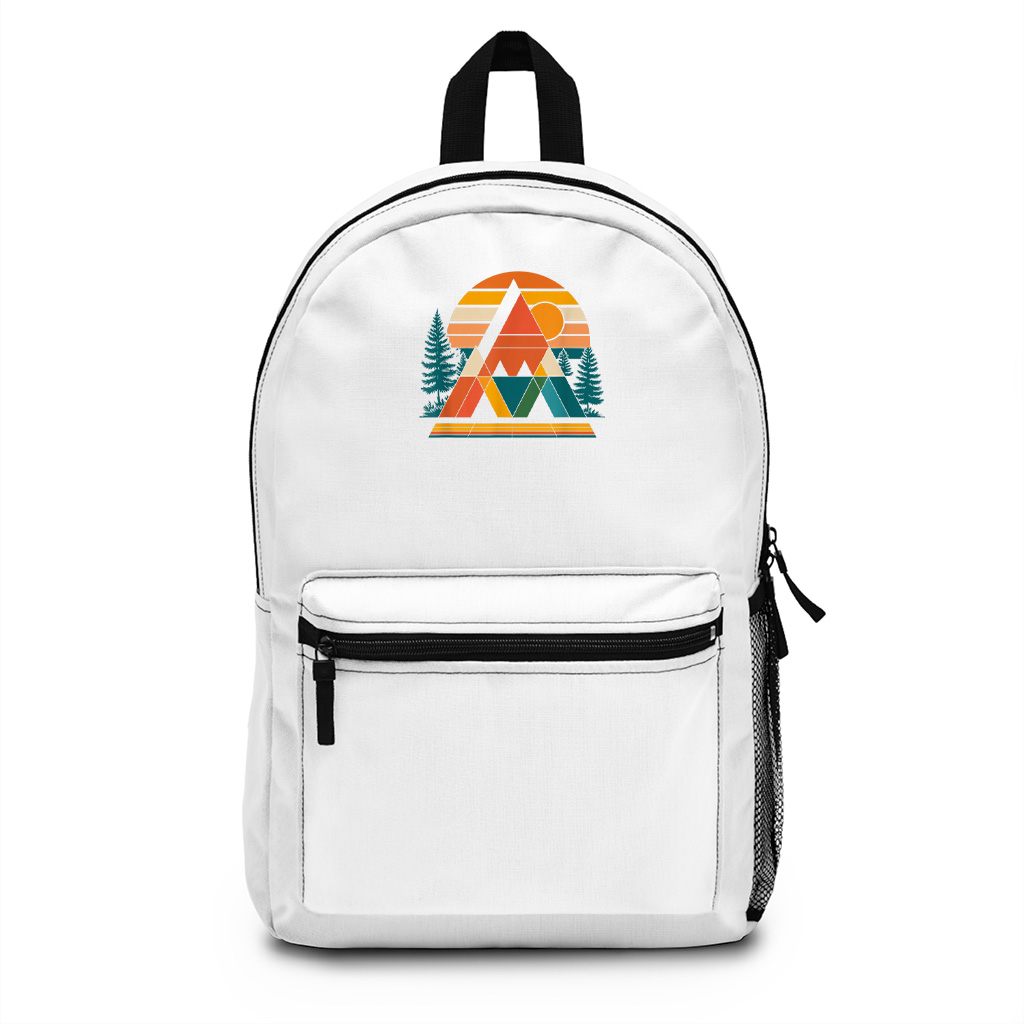 Abstract Art Mountain Sunset Nature Geometric Backpack