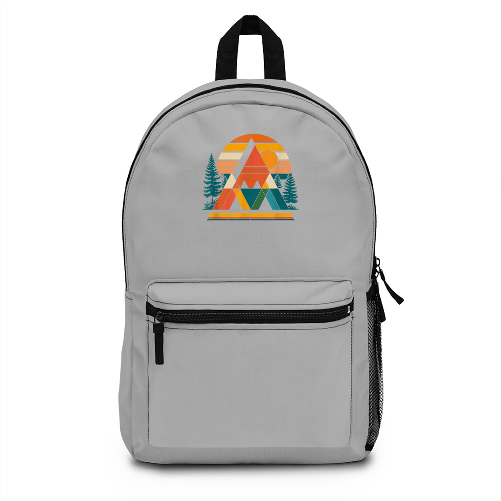 Abstract Art Mountain Sunset Nature Geometric Backpack - Image 5