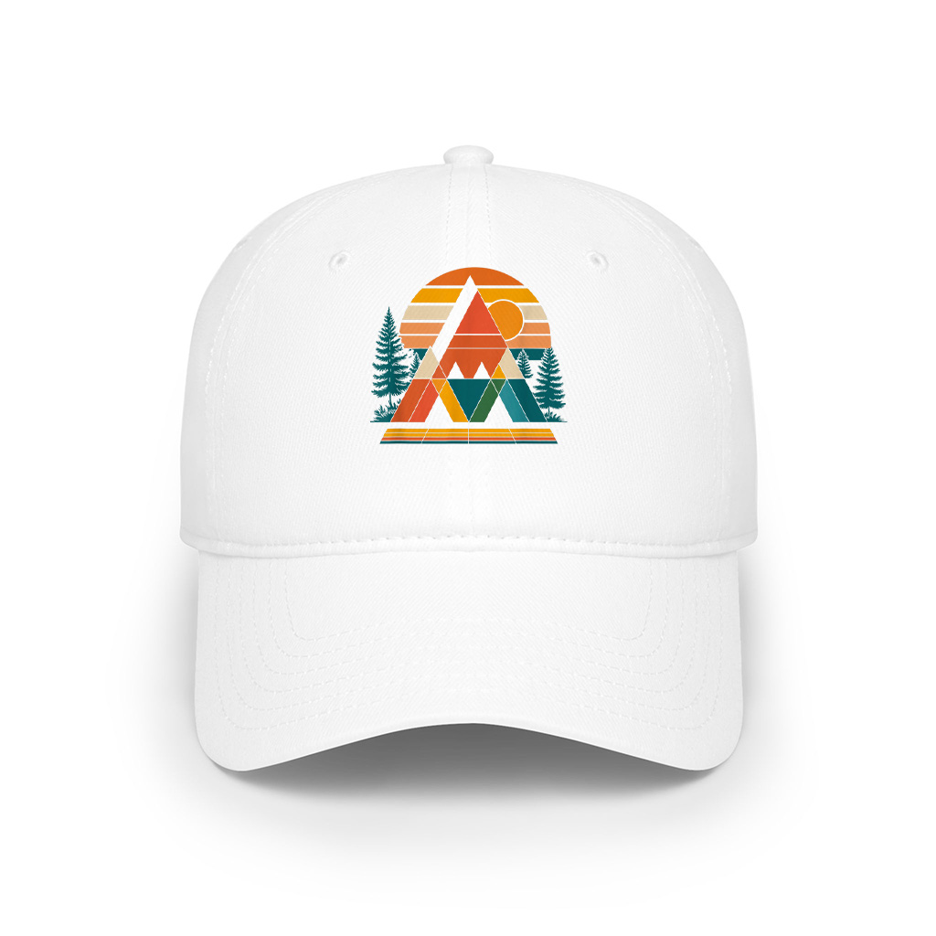 Abstract Art Mountain Sunset Nature Geometric Cap