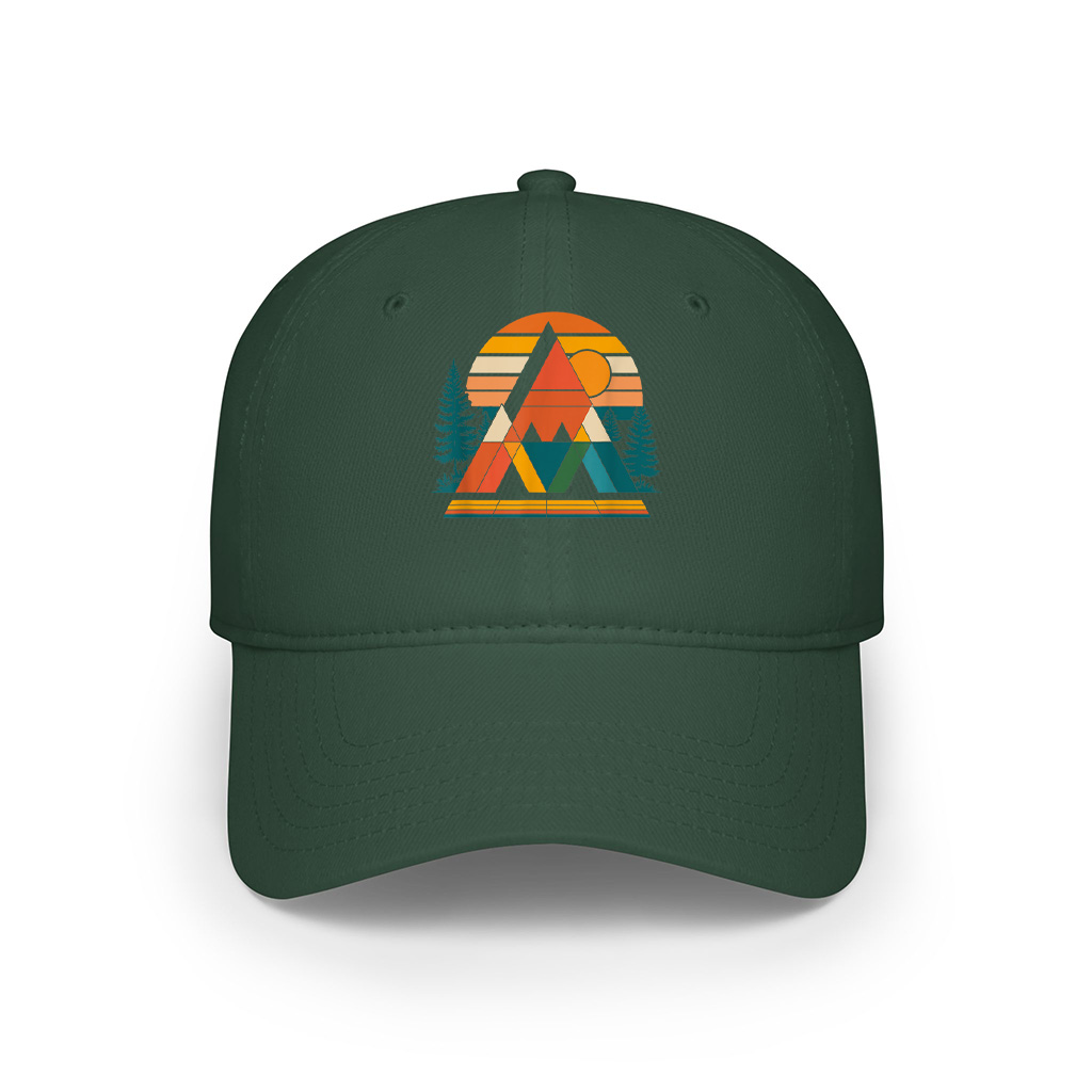 Abstract Art Mountain Sunset Nature Geometric Cap - Image 4