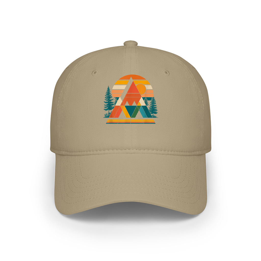 Abstract Art Mountain Sunset Nature Geometric Cap - Image 5