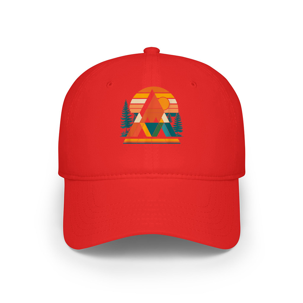 Abstract Art Mountain Sunset Nature Geometric Cap - Image 7