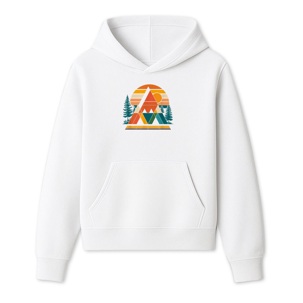 Abstract Art Mountain Sunset Nature Geometric Hoodie