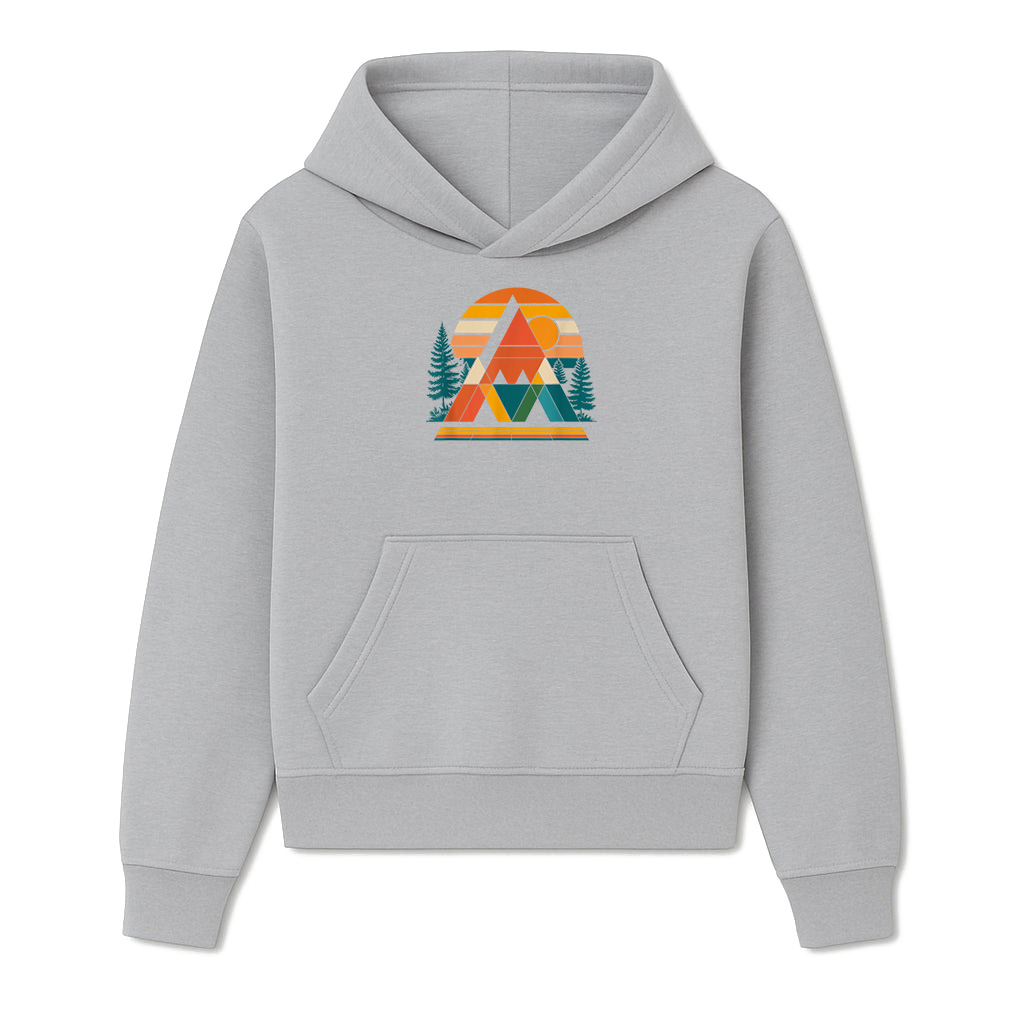 Abstract Art Mountain Sunset Nature Geometric Hoodie - Image 4