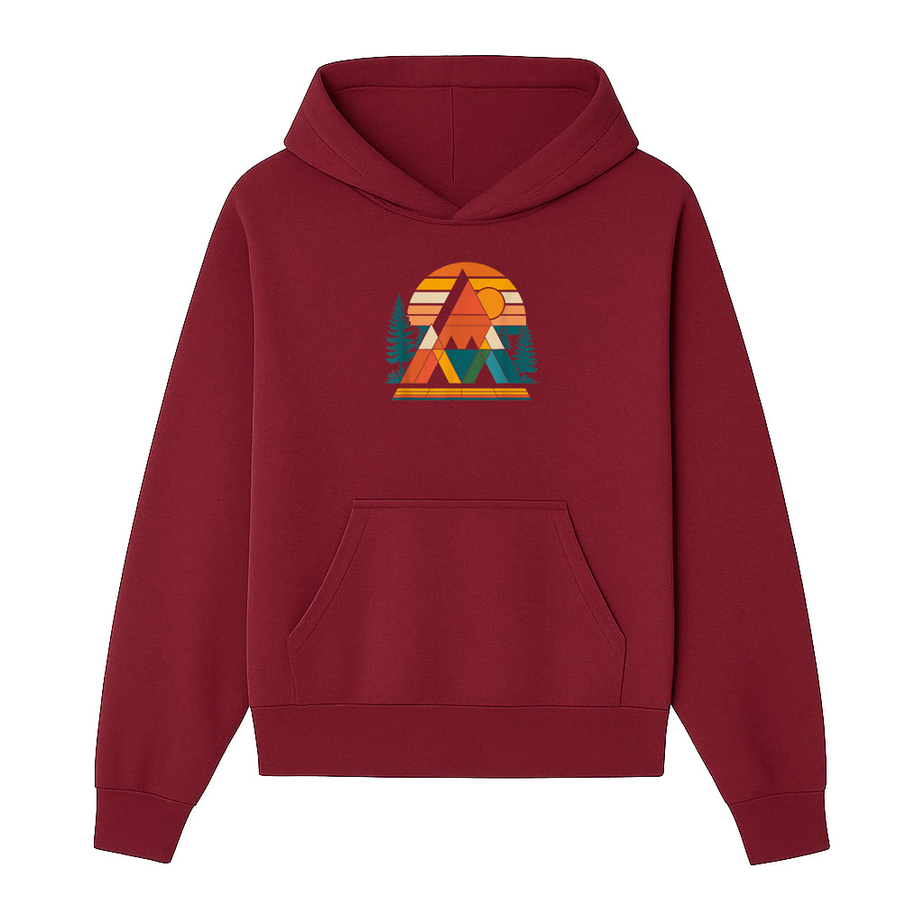 Abstract Art Mountain Sunset Nature Geometric Hoodie - Image 6
