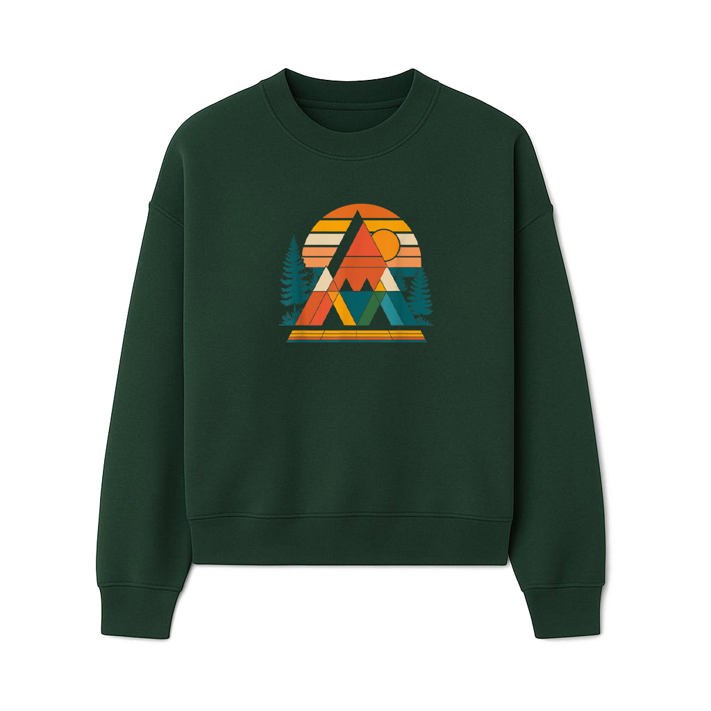 Abstract Art Mountain Sunset Nature Geometric Sweatshirts - Image 3