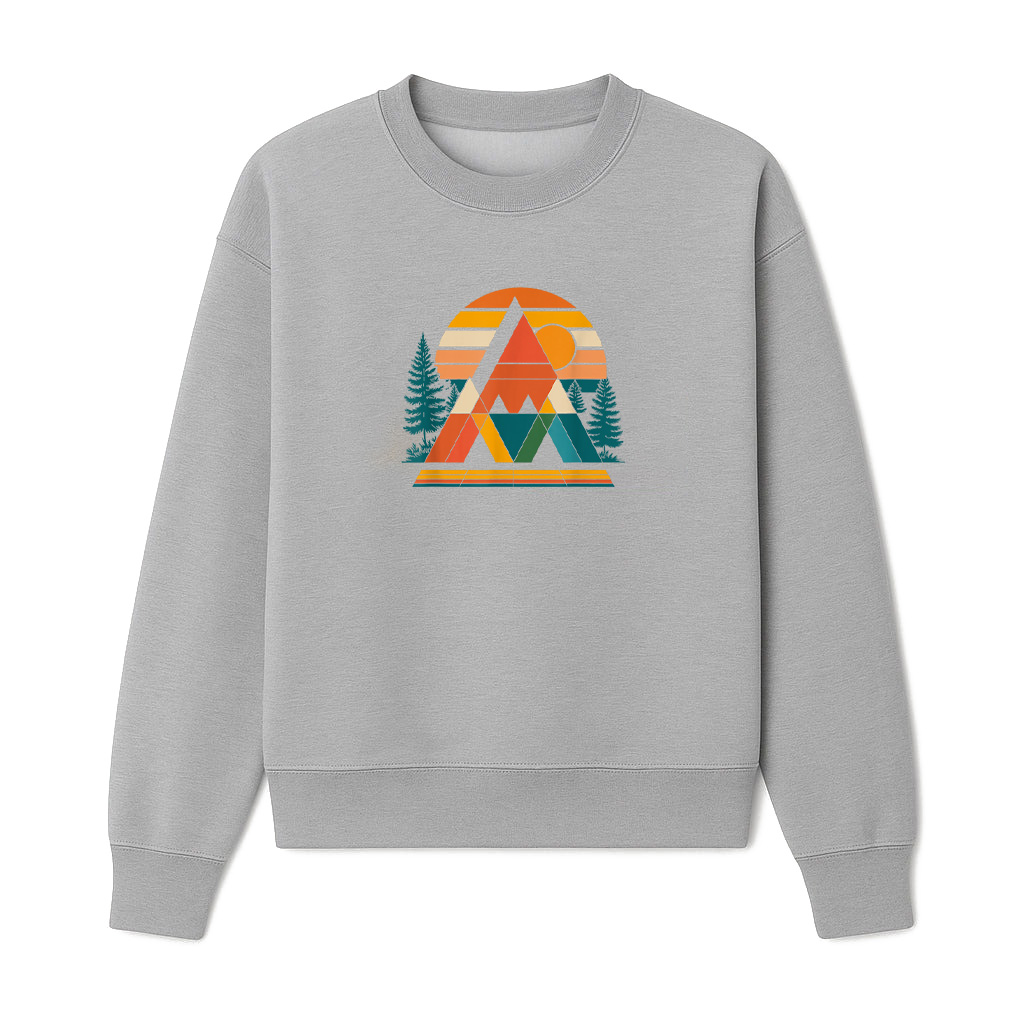 Abstract Art Mountain Sunset Nature Geometric Sweatshirts - Image 4