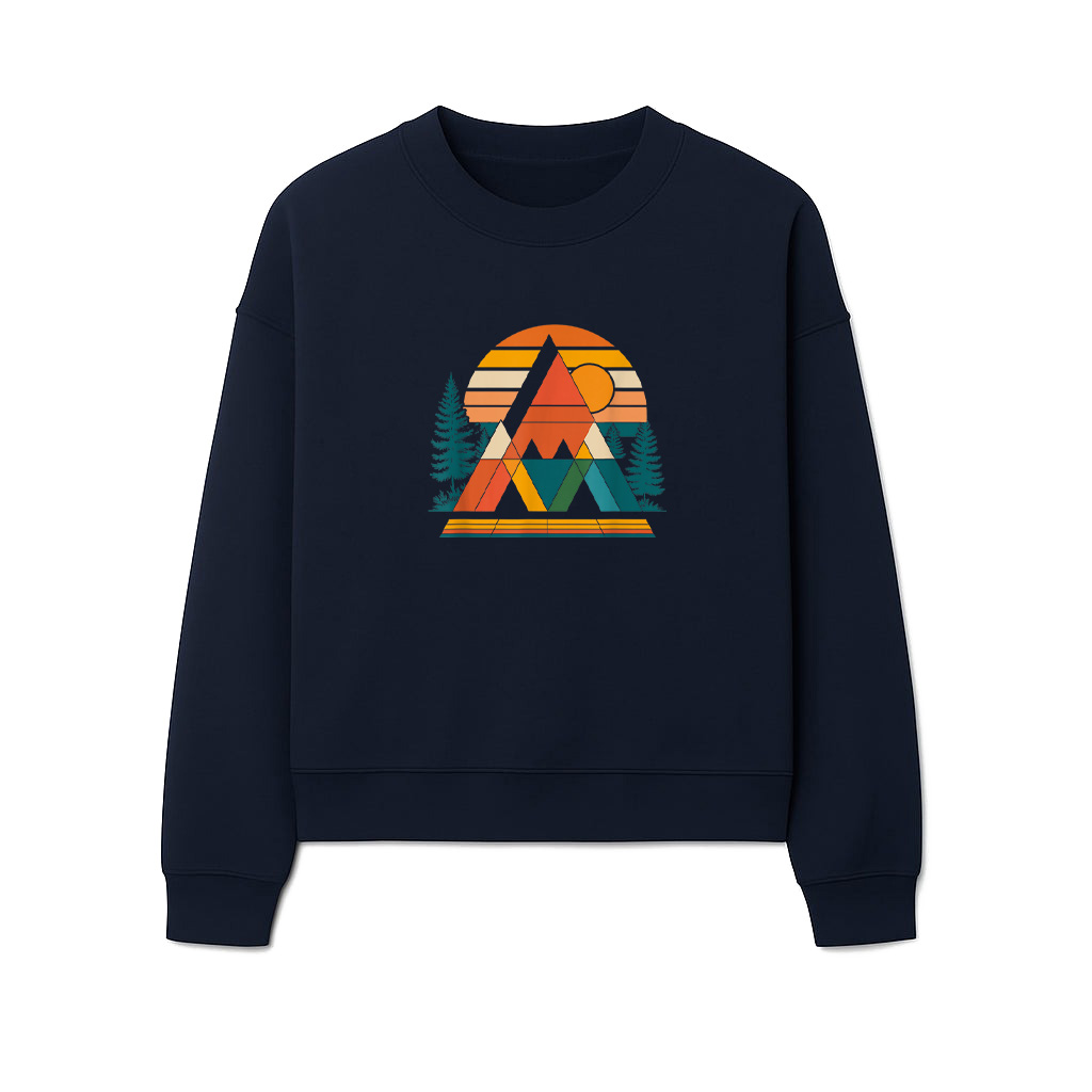 Abstract Art Mountain Sunset Nature Geometric Sweatshirts - Image 5