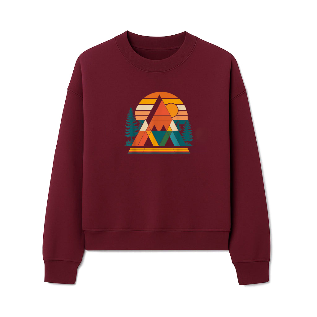 Abstract Art Mountain Sunset Nature Geometric Sweatshirts - Image 6
