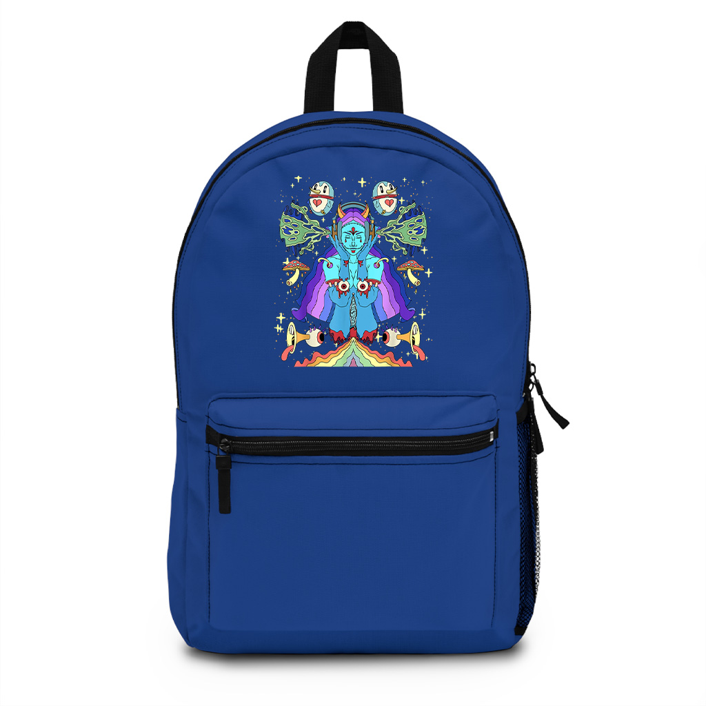 Abstract Art Sick Colorful Hippie Trippy Backpack - Image 3