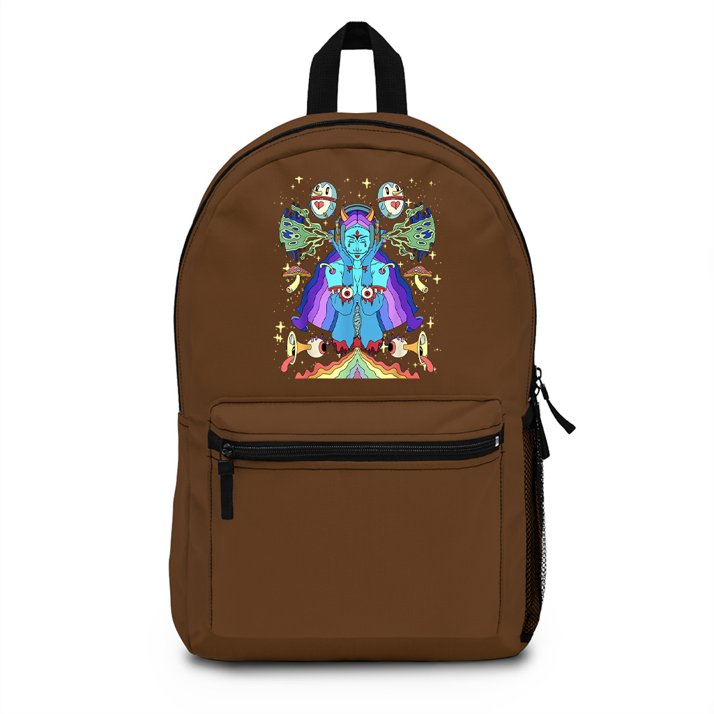 Abstract Art Sick Colorful Hippie Trippy Backpack - Image 4