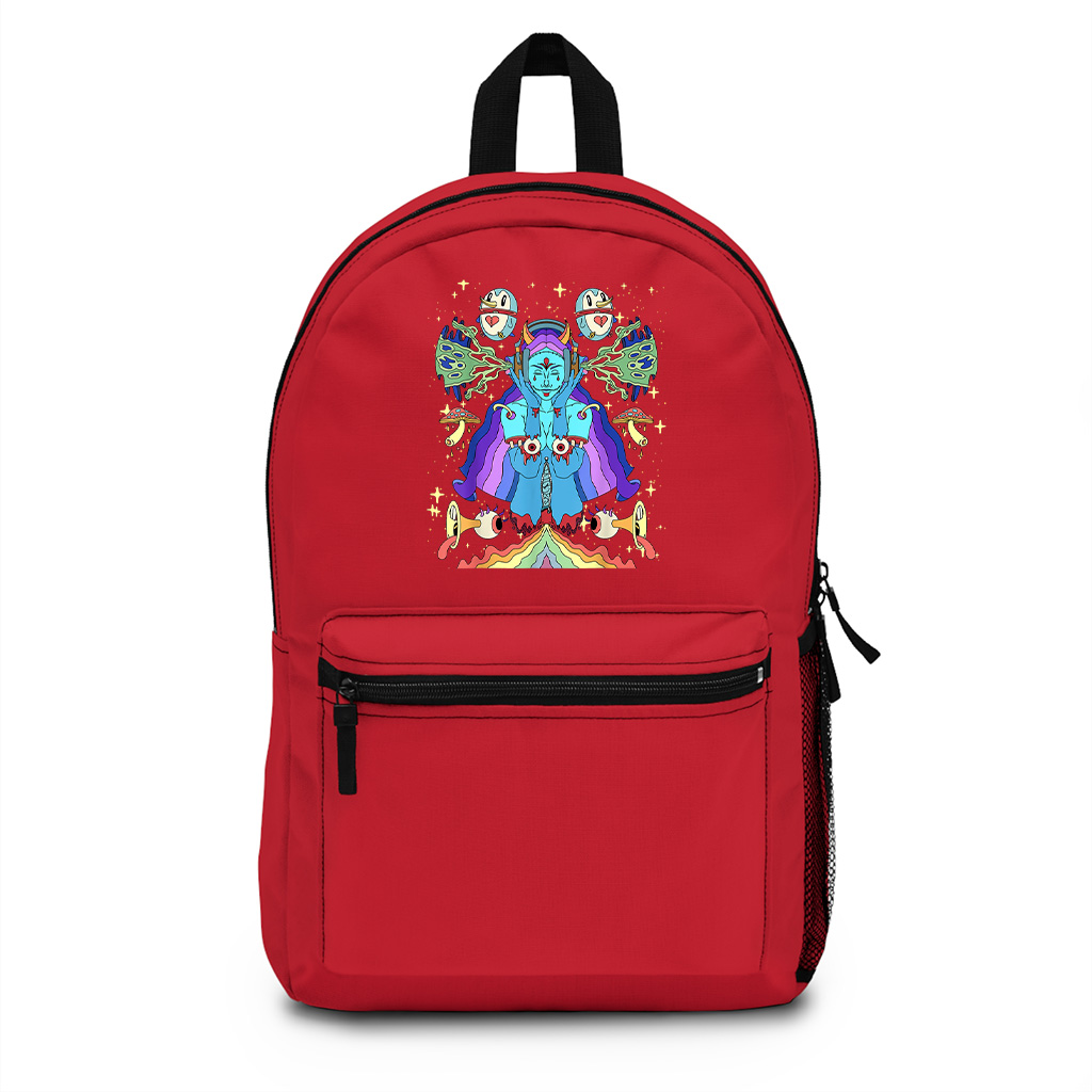 Abstract Art Sick Colorful Hippie Trippy Backpack - Image 7