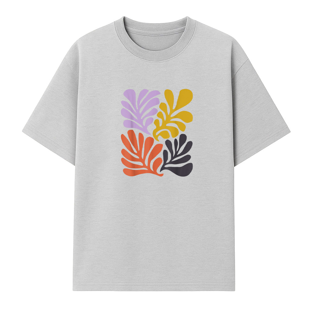 Abstract Botanical Art With Modern And Boho Vibes Matisse T-Shirt - Image 4