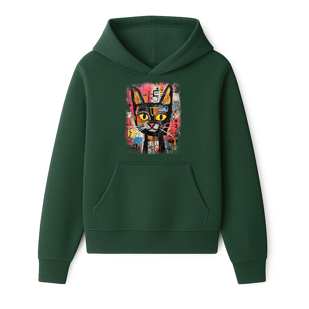 Abstract Cat Pop Art Graffiti Cat Hoodie - Image 3