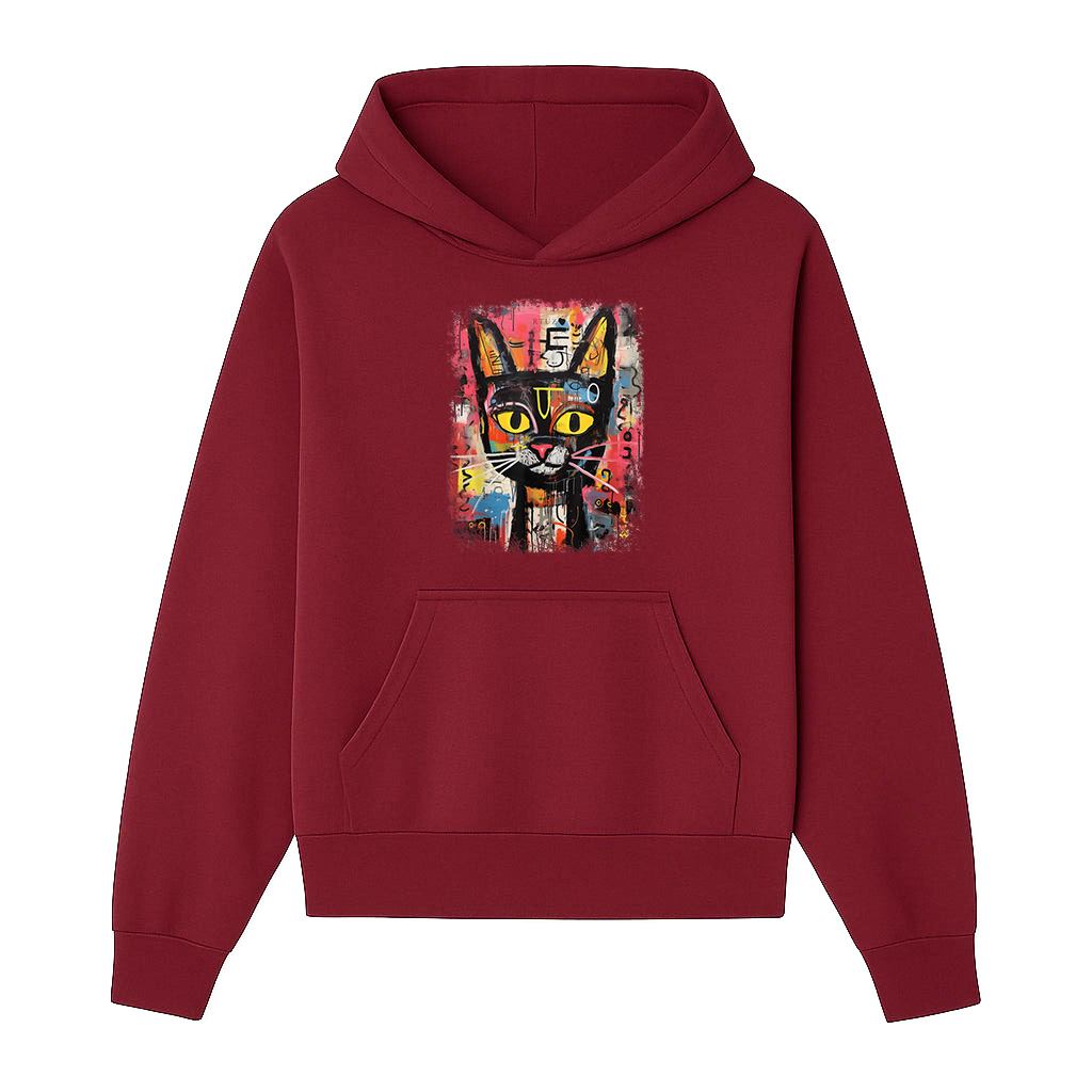 Abstract Cat Pop Art Graffiti Cat Hoodie - Image 6
