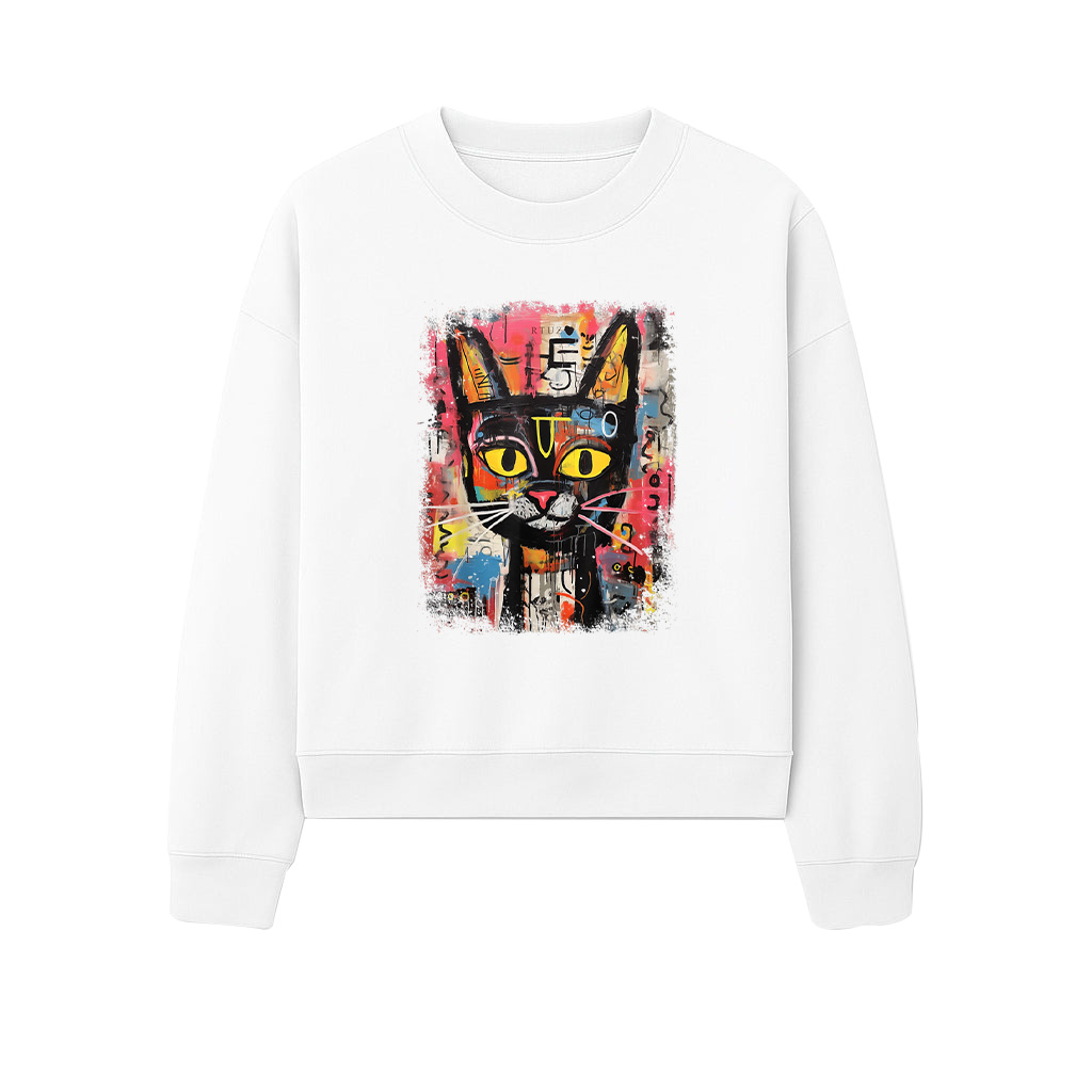 Abstract Cat Pop Art Graffiti Cat Sweatshirts