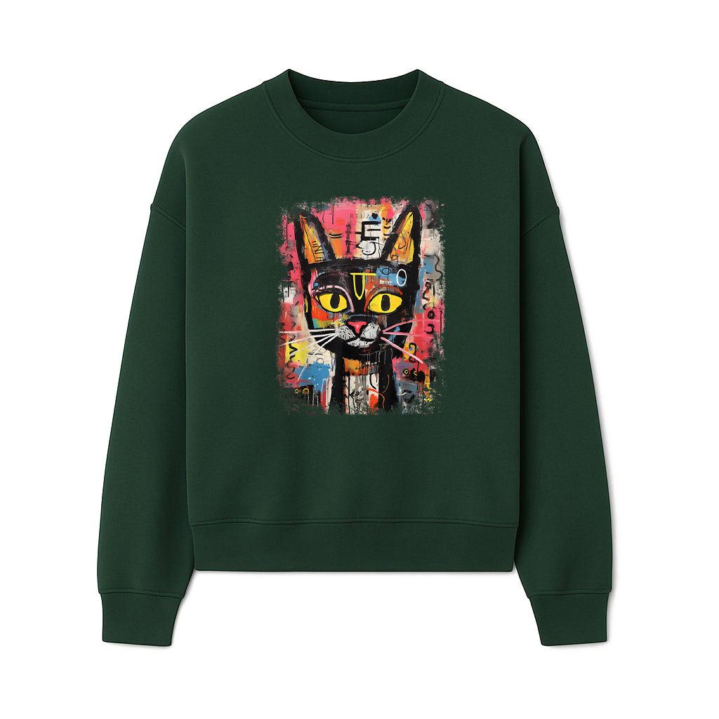 Abstract Cat Pop Art Graffiti Cat Sweatshirts - Image 3