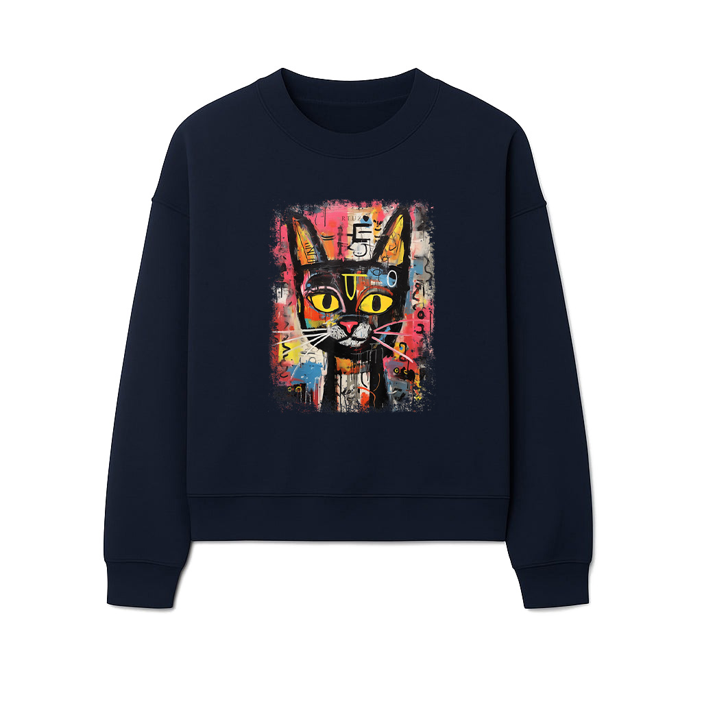 Abstract Cat Pop Art Graffiti Cat Sweatshirts - Image 5