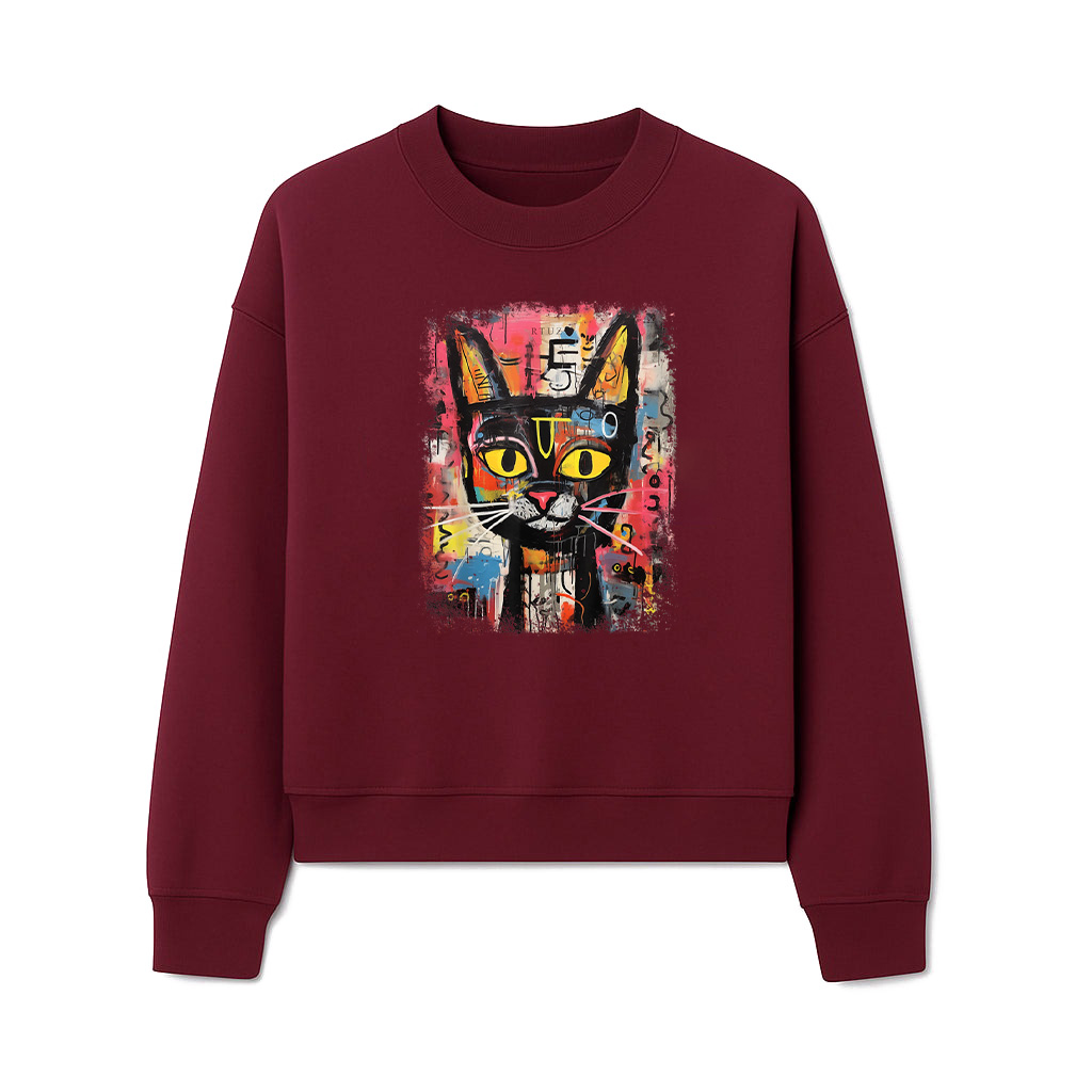 Abstract Cat Pop Art Graffiti Cat Sweatshirts - Image 6