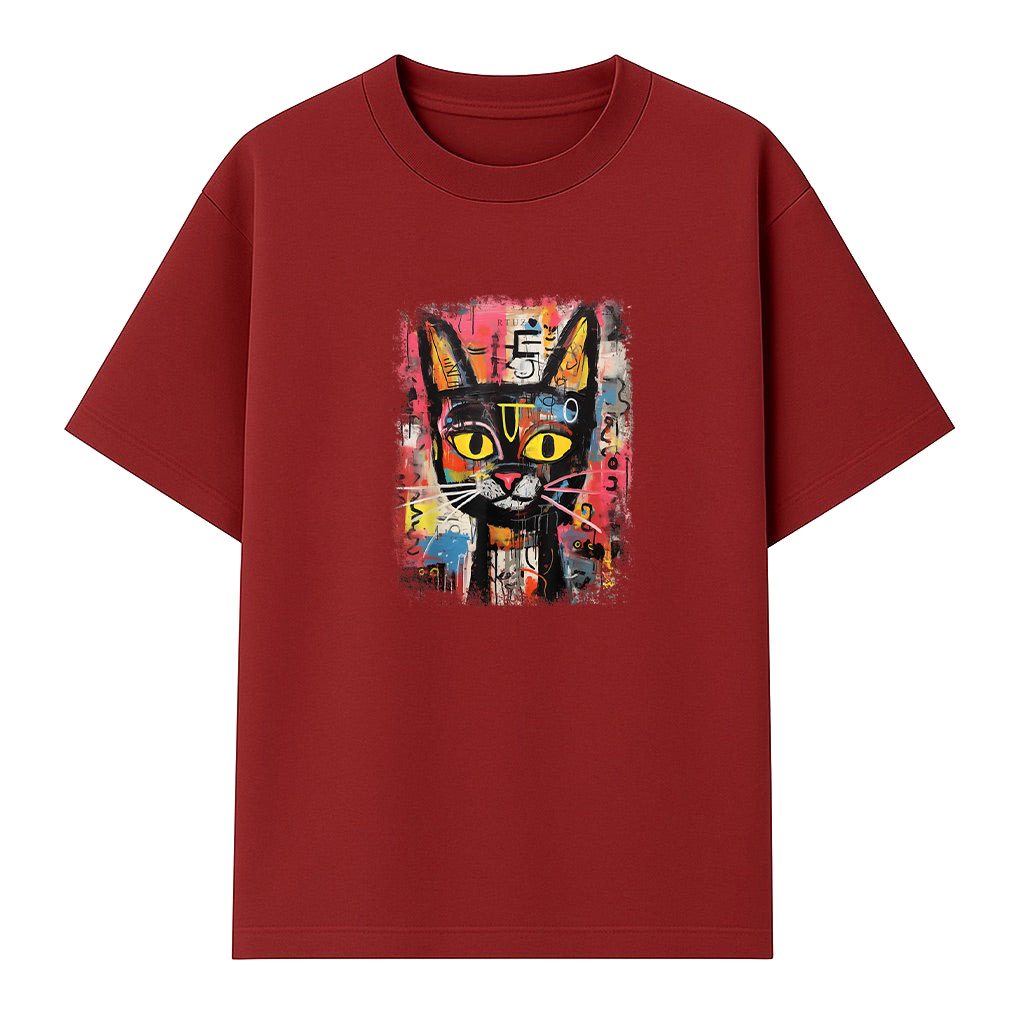 Abstract Cat Pop Art Graffiti Cat T-Shirt - Image 6