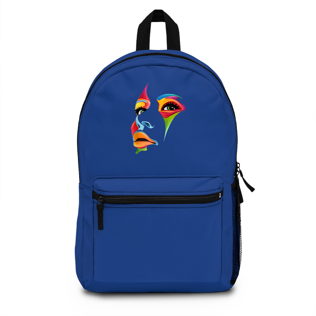 Abstract Colorful Woman Art Face Backpack - Image 3