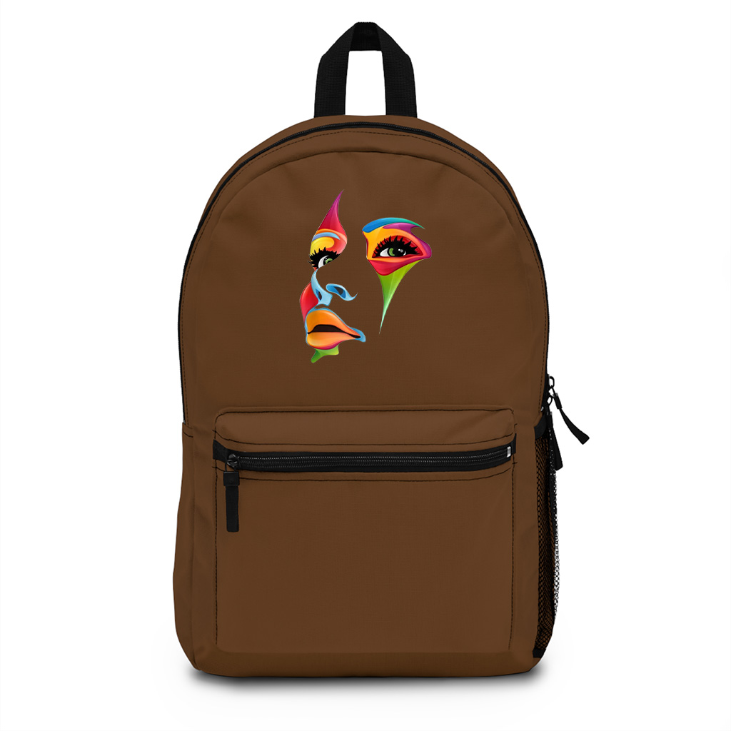 Abstract Colorful Woman Art Face Backpack - Image 4