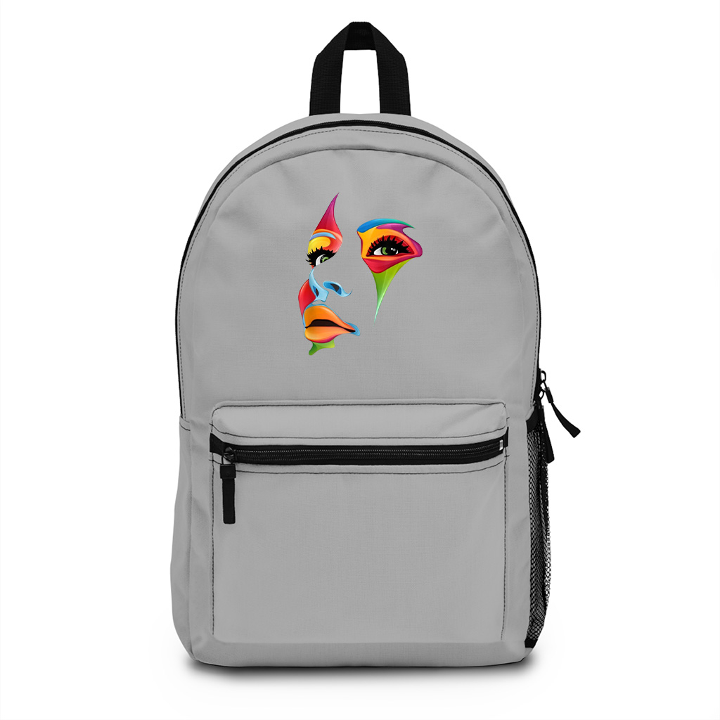 Abstract Colorful Woman Art Face Backpack - Image 5
